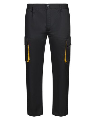 VL HYPNOS. Δίχρωμο παντελόνι twill με πολλαπλές τσέπες (200g/m²), από βαμβάκι (35%) και πολυεστέρα (65%)