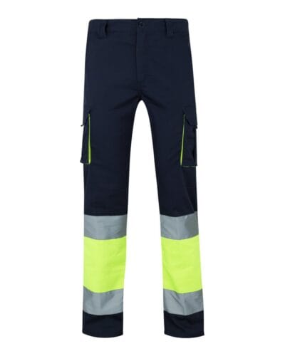 VL ZEUS LARGE. Δίχρωμο ελαστικό παντελόνι με πολλές τσέπες (240g/m²), από βαμβάκι (46%), EME (38%) και πολυεστέρα (16%)