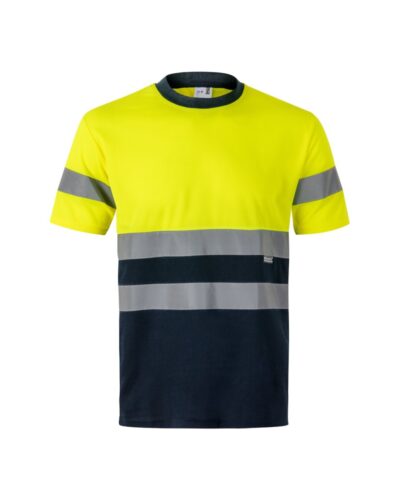 VL BRAHMA. Δίχρωμη τεχνική μπλούζα bird-eye (140g/m²), από πολυεστέρα (100%)