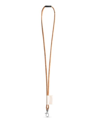 75096. SET Lanyard CORK Long (Ø 5 mm) με γάντζο σκανδάλης 9 mm και κούμπωμα ασφαλείας Ø 5 mm