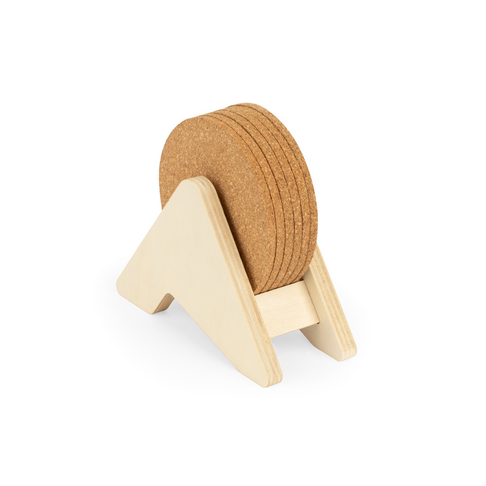 PLYCORK. Βάση από κόντρα πλακέ με 6 σουβέρ από φελλό