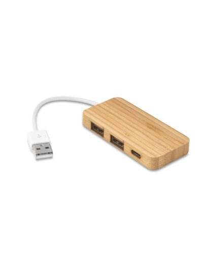 MOSER. HUB με 2 θύρες USB-A και 1 θύρα USB-C από μπαμπού