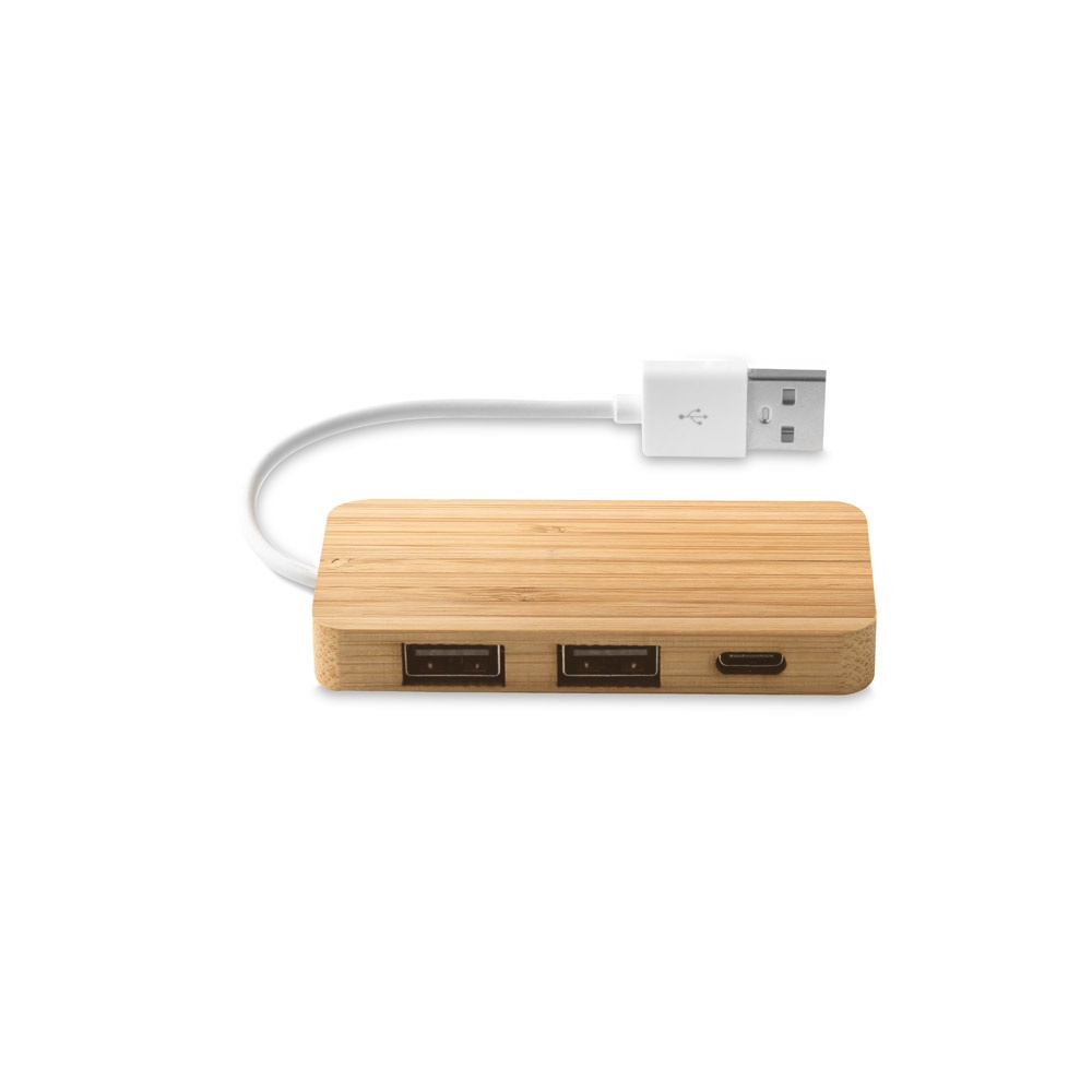 MOSER. HUB με 2 θύρες USB-A και 1 θύρα USB-C από μπαμπού