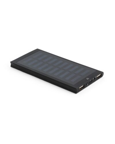CLERK. Power bank 8'000 mAh με ηλιακό πάνελ από 100% ανακυκλωμένο αλουμίνιο