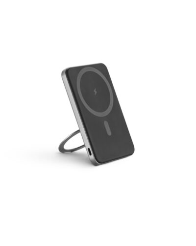 WARSHEL 5. Μαγνητικό power bank 5'000 mAh με ασύρματο φορτιστή 15W superfast από ανακυκλωμένο ABS (100% rABS) με βάση στήριξης