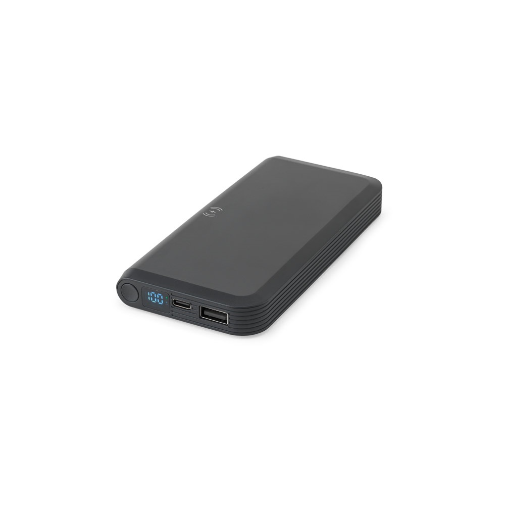 BECKER 10. Power bank 10'000 mAh από ανακυκλωμένο ABS (100% rABS) με ασύρματο φορτιστή 15W