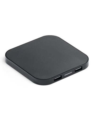 CAROLINE. Ασύρματος φορτιστής Superfast 15W με HUB 2 θύρες USB-A σε ανακυκλωμένο ABS (60% rABS)