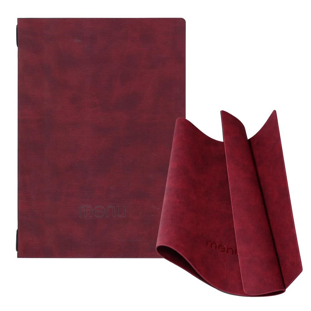 μενού εστιατορίου εύκαμπτο ecoleather με κρυφό λάστιχο 22,5x32x0,15εκ. πάχος. 2 όψεων γκρι Δυνατότητα εκτύπωσης ΣΕΤ 10 ΤΕΜ copy