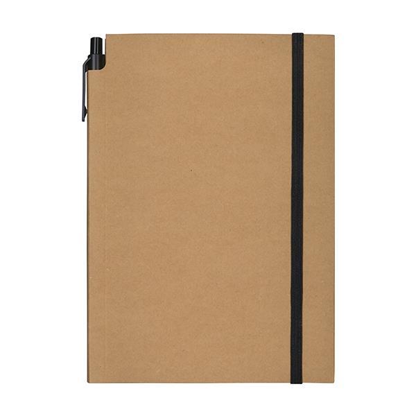 promo μπλοκ ριγέ Α5 80 φύλλων με μαύρο λάστιχο και στυλό ΣΕΤ 50 ΤΕΜ