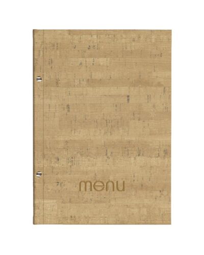 μενού εστιατορίου pu cork μπλε με 10 ζελατίνες και βίδες 24x32εκ. Δυνατότητα εκτύπωσης ΣΕΤ 10 ΤΕΜ