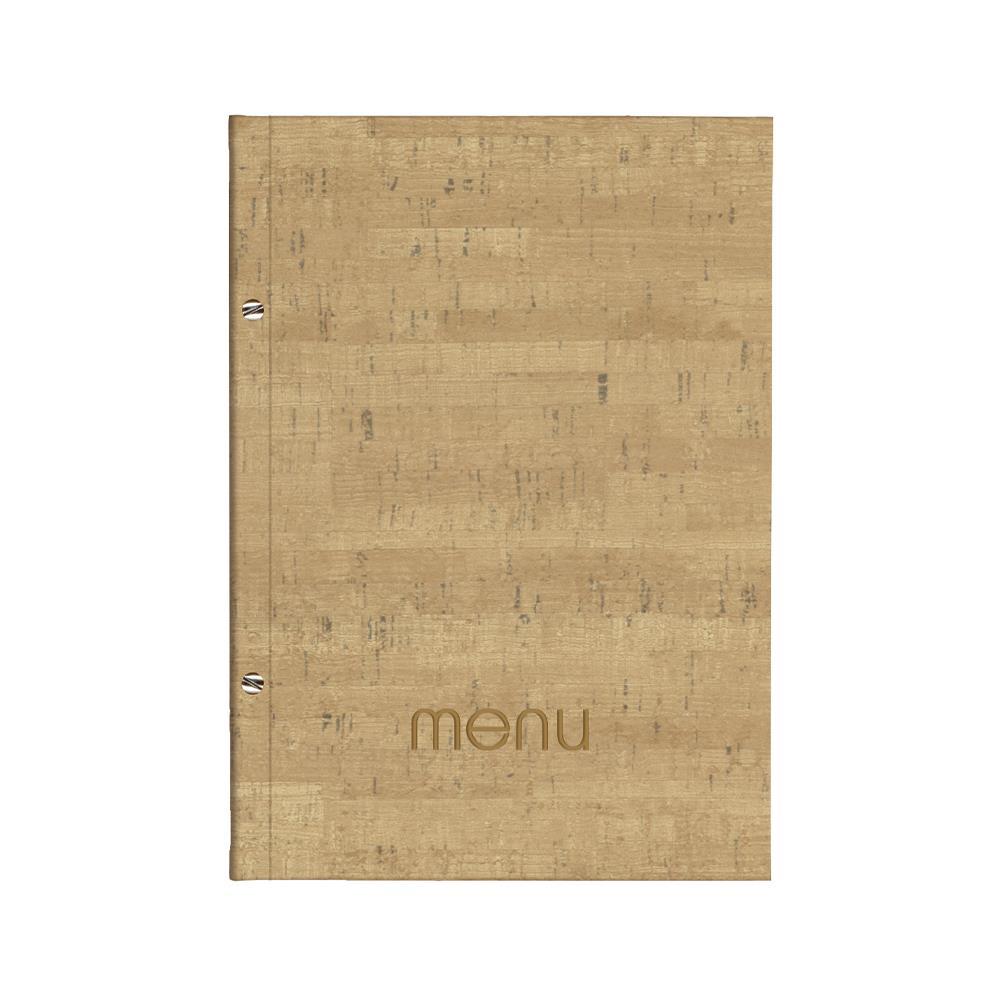 μενού εστιατορίου pu cork μπλε με 10 ζελατίνες και βίδες 24x32εκ. Δυνατότητα εκτύπωσης ΣΕΤ 10 ΤΕΜ